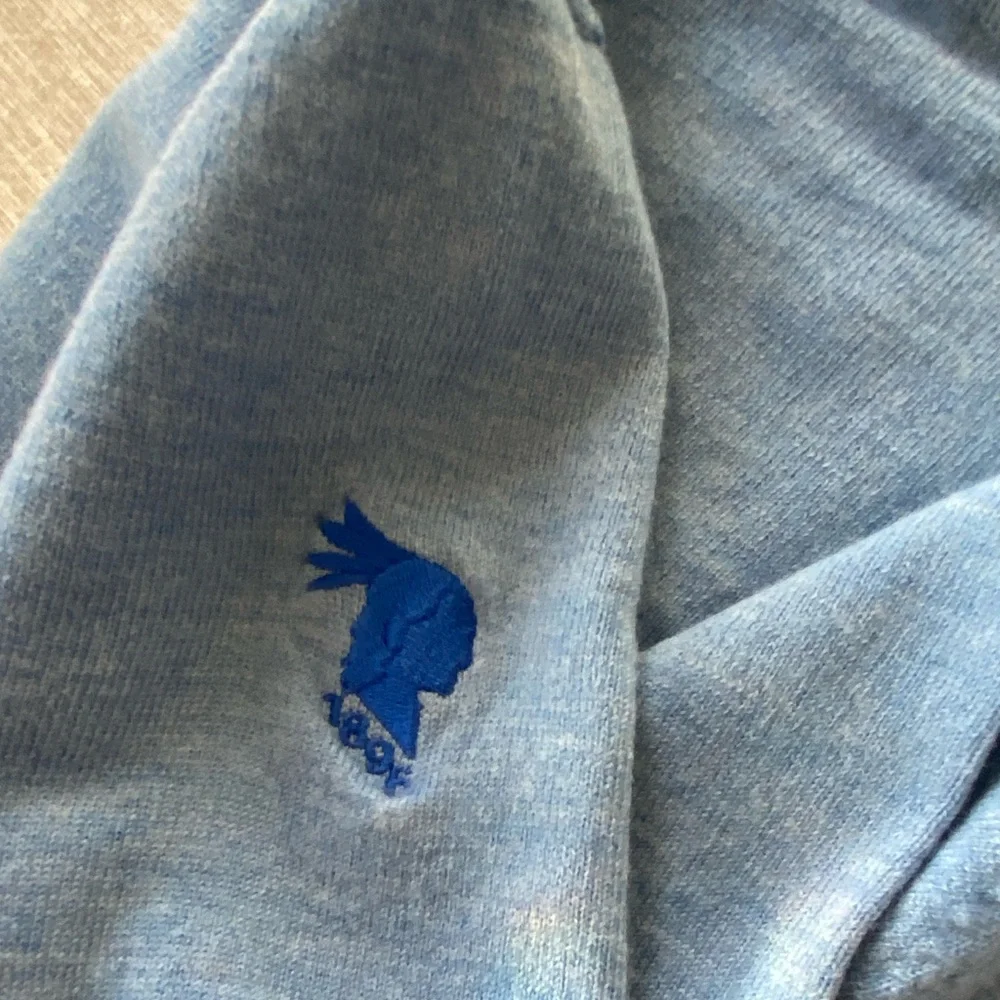 Turtleson Golf Extra Fine Merino Wool Blue Crewneck Sweater Men Medium